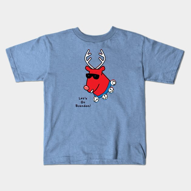 Let's Go Brandon Reindeer Kids T-Shirt by Sanford Studio